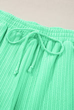 Load image into Gallery viewer, Mint Green Textured Batwing Sleeve Tee Wide Leg Pants Plus Size Set
