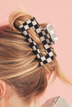 Load image into Gallery viewer, Black Checkered Print Hollow Out Hair Clip
