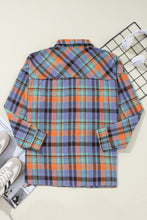 Load image into Gallery viewer, Orange Plaid Print Loose Vintage Shirt
