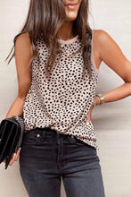 Load image into Gallery viewer, Leopard Print Round Neck Tank Top
