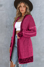 Load image into Gallery viewer, Yellow Plaid Knitted Long Open Front Cardigan
