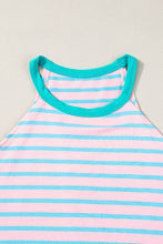 Load image into Gallery viewer, Pink Stripe Round Neck Tank Top
