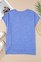 Load image into Gallery viewer, Sky Blue Crochet Lace Detail Oversized Tee
