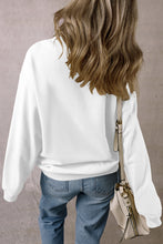 Load image into Gallery viewer, White Solid Loose Crew Neck Fleece Sweatshirt
