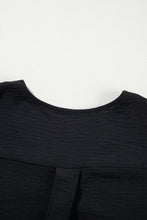 Load image into Gallery viewer, Black Ruffled Short Sleeve V Neck Plus Size Blouse
