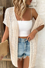 Load image into Gallery viewer, Apricot Openwork Short Sleeve Open Cardigan
