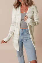 Load image into Gallery viewer, White Solid Color Lightweight Open Knit Tunic Cardigan
