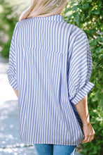 Load image into Gallery viewer, Green Stripe Dolman Sleeve Oversize Shirt
