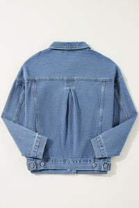 Wild Wind Washed Oversize Pocketed Denim Jacket