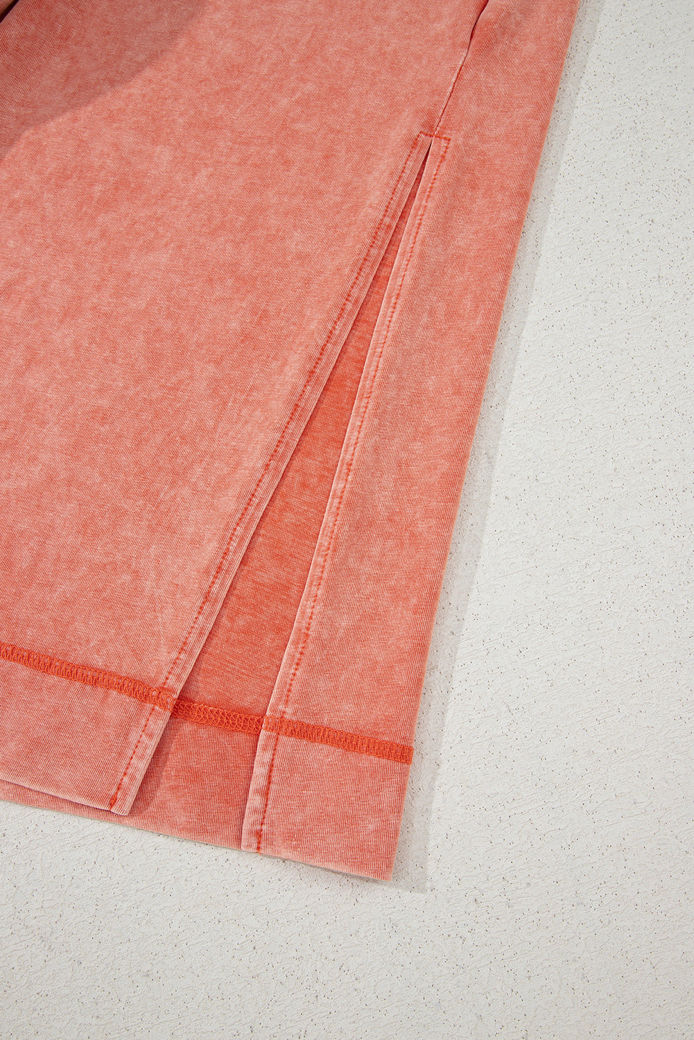 Carrot Mineral Wash Pocketed T-shirt Long Dress