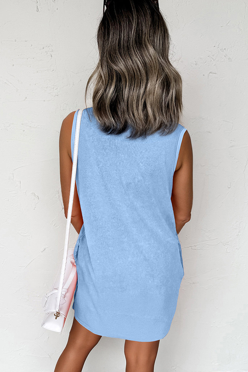 Phalaenopsis Mineral Wash Tank Mini Dress with Pockets