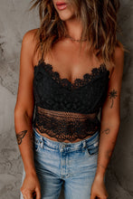 Load image into Gallery viewer, Black Lace Bralette Crop Top
