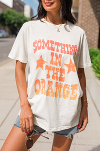 White SOMETHING IN THE ORANGE Graphic Crew Neck T Shirt