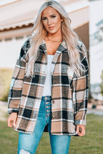 Load image into Gallery viewer, Red Plaid Print Buttoned Shirt Jacket
