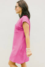 Load image into Gallery viewer, Sachet Pink Textured Cap Sleeve T Shirt Dress
