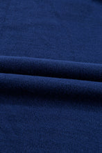 Load image into Gallery viewer, Navy Blue Solid Fleece Lined Drop Shoulder Terry Sweatshirt
