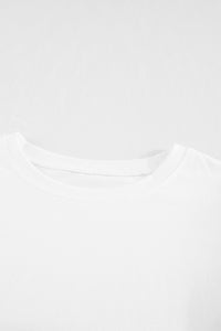 White Hollow Out Ruffle Sleeve T-shirt