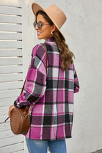 Load image into Gallery viewer, Red Plaid Print Buttoned Shirt Jacket
