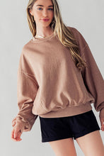 Load image into Gallery viewer, Gray Exposed Seam Batwing Sleeve Drop Shoulder Sweatshirt
