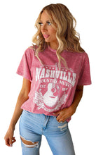 Load image into Gallery viewer, Gray Nashville Music City Graphic Mineral Washed Tee
