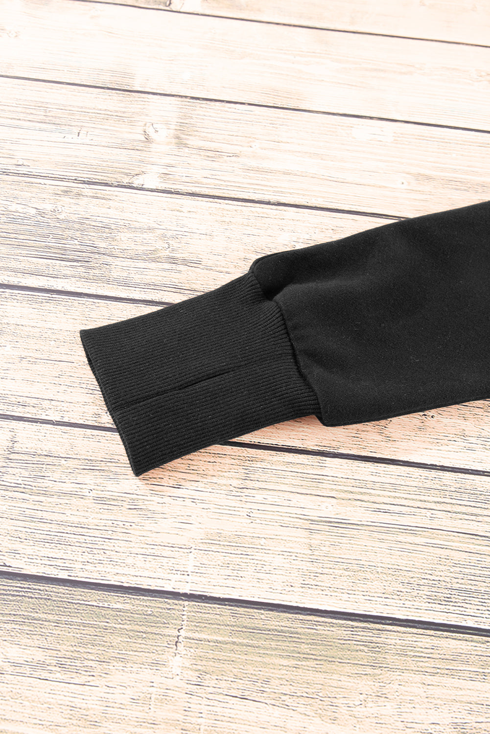 Sea Green Fleece Lined Zip Up Stand Collar Thumbhole Sleeve Sweatshirt