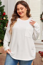 Load image into Gallery viewer, Peach Blossom Plus Size Ribbed Textured Long Sleeve T Shirt
