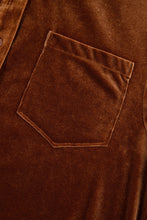 Load image into Gallery viewer, Chestnut Chest Pocket Velvet Shirt
