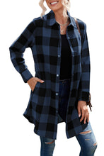 Load image into Gallery viewer, Green Turn-down Collar Plaid Shirt Coat
