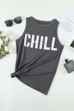 Load image into Gallery viewer, Gray CHILL Graphic Print Tank Top
