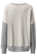 Load image into Gallery viewer, Light Grey Color Block Thumbhole Sleeve Drop Shoulder Sweatshirt
