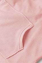 Load image into Gallery viewer, Light Pink Waffle Knit Fleece Lined High Low Oversized Hoodie
