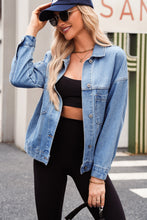 Load image into Gallery viewer, Wild Wind Washed Oversize Pocketed Denim Jacket
