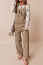 Load image into Gallery viewer, Black Solid Pocketed Loose Fit Corduroy Overall
