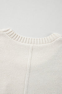 Gold Flame Colorblock Patched Pocket Drop Shoulder Sweater