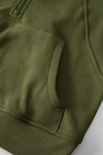 Load image into Gallery viewer, Sea Green Fleece Lined Zip Up Stand Collar Thumbhole Sleeve Sweatshirt
