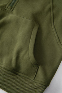 Sea Green Fleece Lined Zip Up Stand Collar Thumbhole Sleeve Sweatshirt