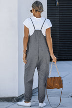 Load image into Gallery viewer, Green Textured Sleeveless V-Neck Pocketed Casual Jumpsuit
