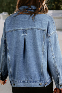 Wild Wind Washed Oversize Pocketed Denim Jacket