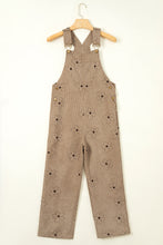 Load image into Gallery viewer, Khaki Flower Print Corduroy Overalls
