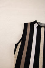 Load image into Gallery viewer, Black Stripe Slim Fit O Neck Sweater Vest
