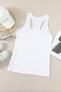 Gray Scoop Neck Basic Solid Tank Top