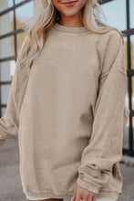 Load image into Gallery viewer, Smoke Gray Ribbed Corduroy Oversized Sweatshirt
