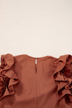 Load image into Gallery viewer, Red Sandalwood Ruffle Trim Sleeveless Blouse
