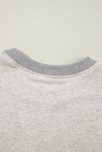 Load image into Gallery viewer, Light Grey Color Block Thumbhole Sleeve Drop Shoulder Sweatshirt
