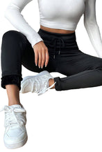 Load image into Gallery viewer, Black Solid Drawstring Waist Thermal Lined Leggings
