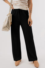 Load image into Gallery viewer, Black Textured Loose Drawstring Pants
