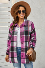 Load image into Gallery viewer, Red Plaid Print Buttoned Shirt Jacket
