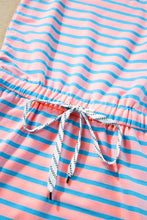 Load image into Gallery viewer, Pink Stripe Contrast Trim Pocketed Casual Tank Dress
