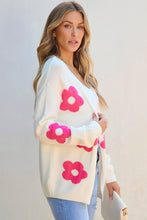 Load image into Gallery viewer, Rose Red Flower Pattern Open Front Cardigan
