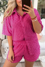 Load image into Gallery viewer, Peach Blossom Plus Size Checkered Terry Knit Short 2pcs Outfit
